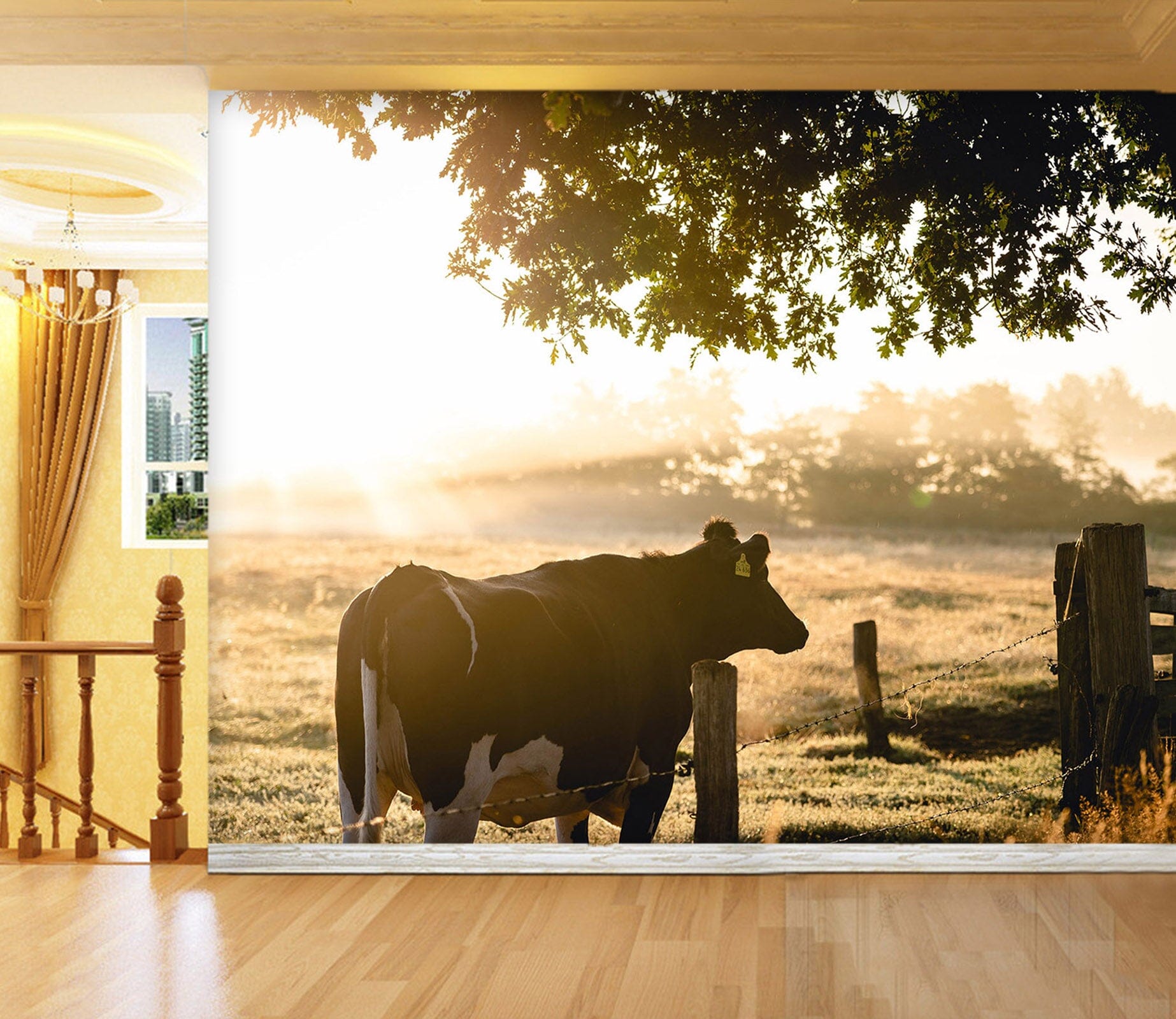 3D Cow Tree 236 Wall Murals Wallpaper AJ Wallpaper 2 