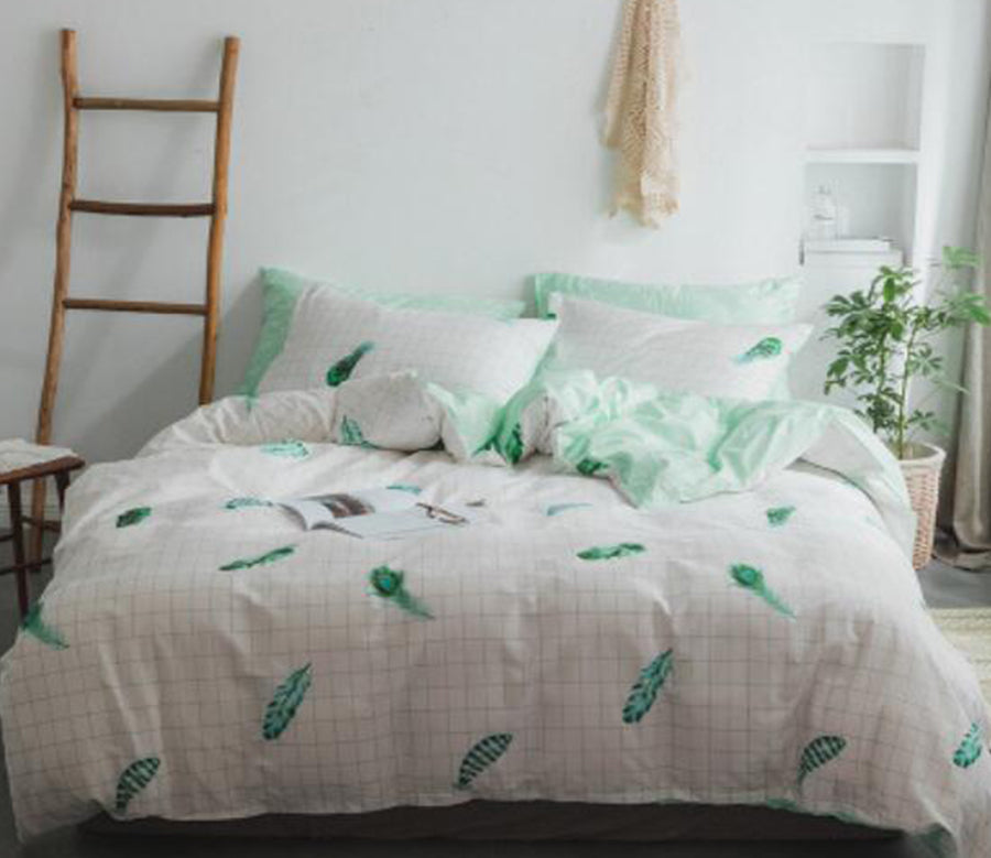 3D Green Leaves 14159 Bed Pillowcases Quilt