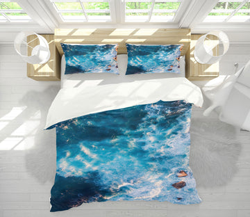 3D Waves 15134 Bed Pillowcases Quilt