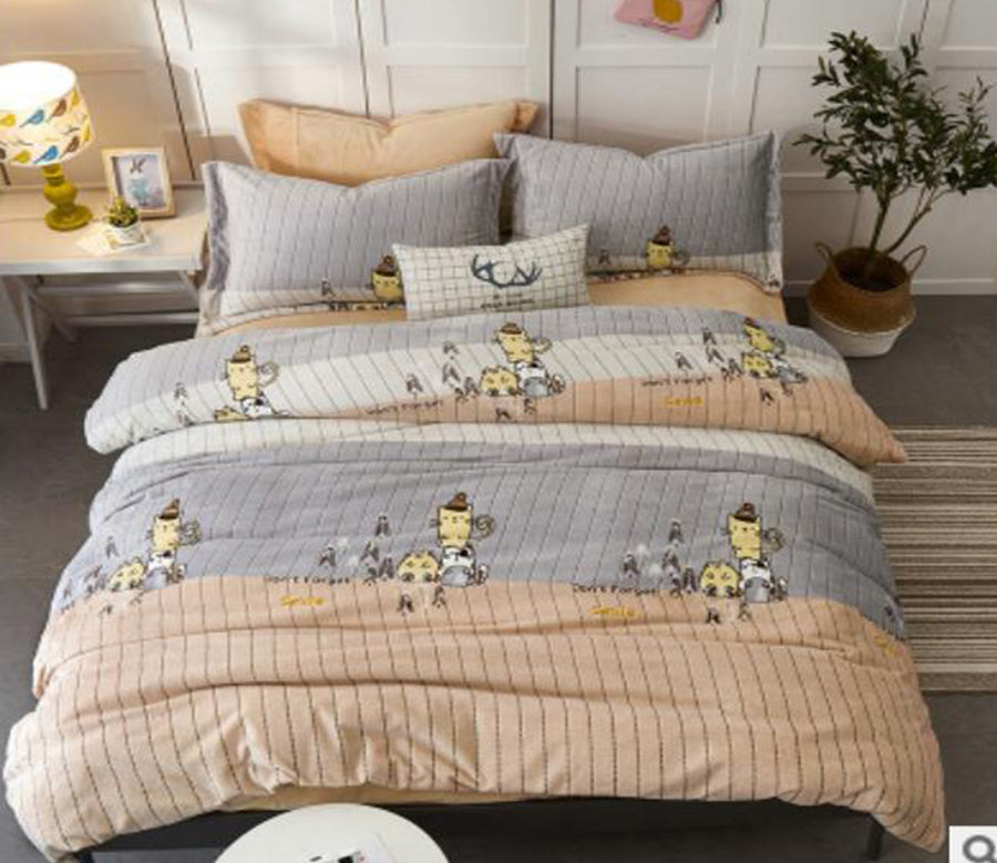 3D Cartoon Cat Stripes 20173 Bed Pillowcases Quilt