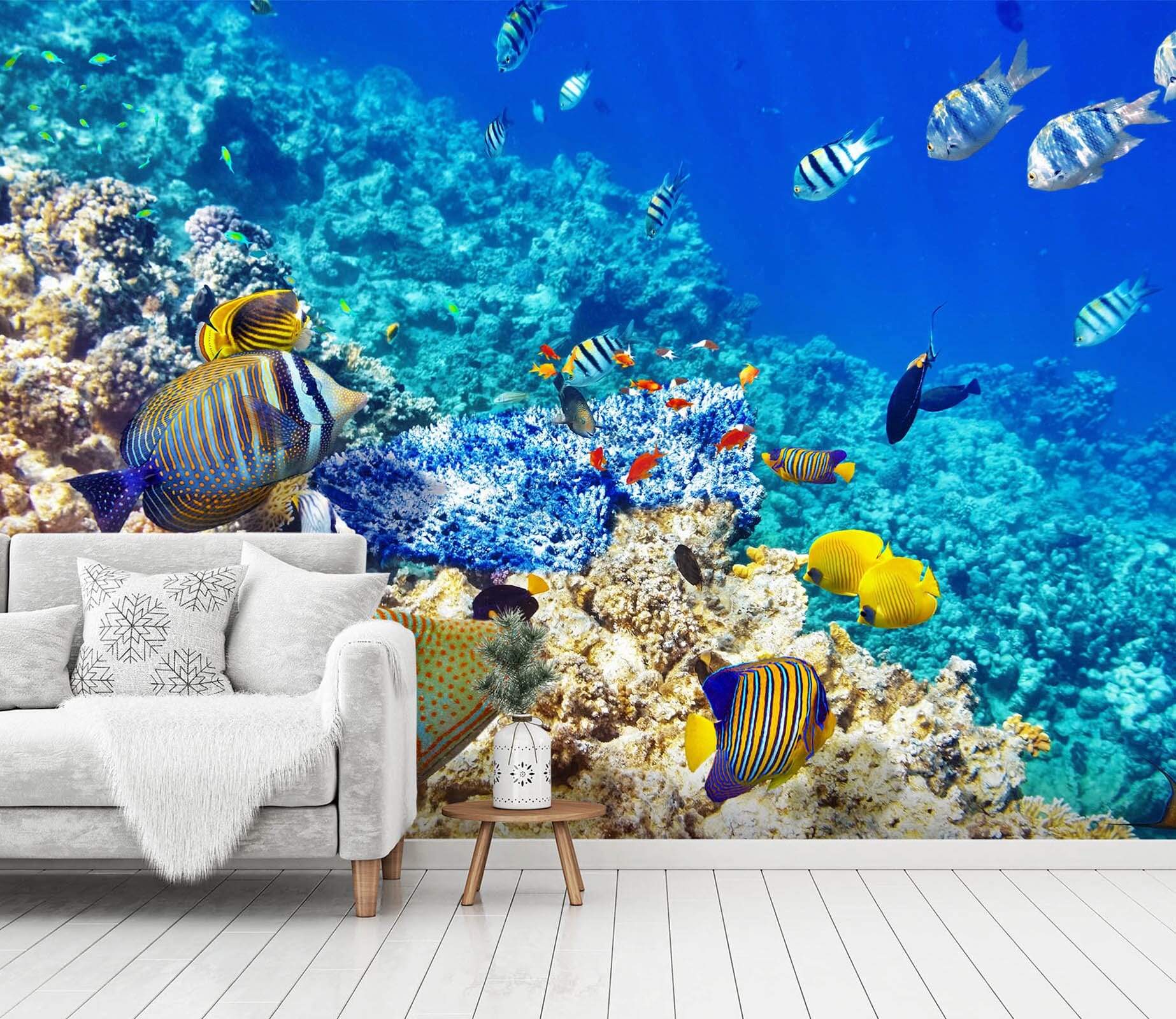 3D Blue Fish 362 Wall Murals Wallpaper AJ Wallpaper 2 