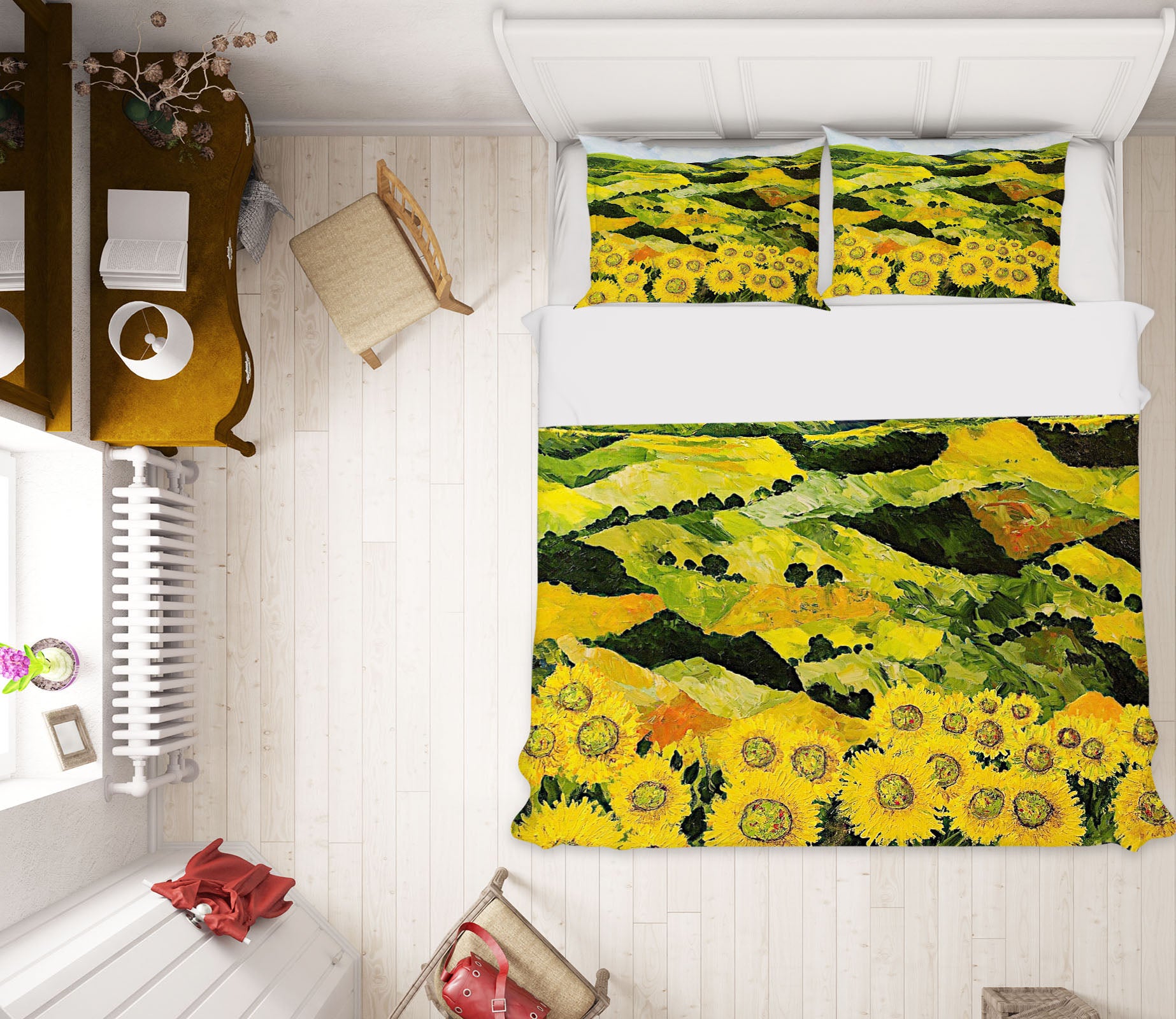 3D Sunflowers Field 1057 Allan P. Friedlander Bedding Bed Pillowcases Quilt