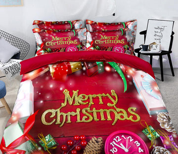 3D Merry Christmas 45054 Christmas Quilt Duvet Cover Xmas Bed Pillowcases