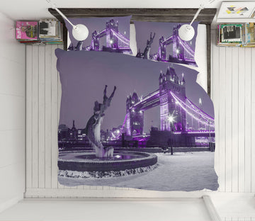 3D Purple Neon Bridge 1038 Assaf Frank Bedding Bed Pillowcases Quilt Quiet Covers AJ Creativity Home 