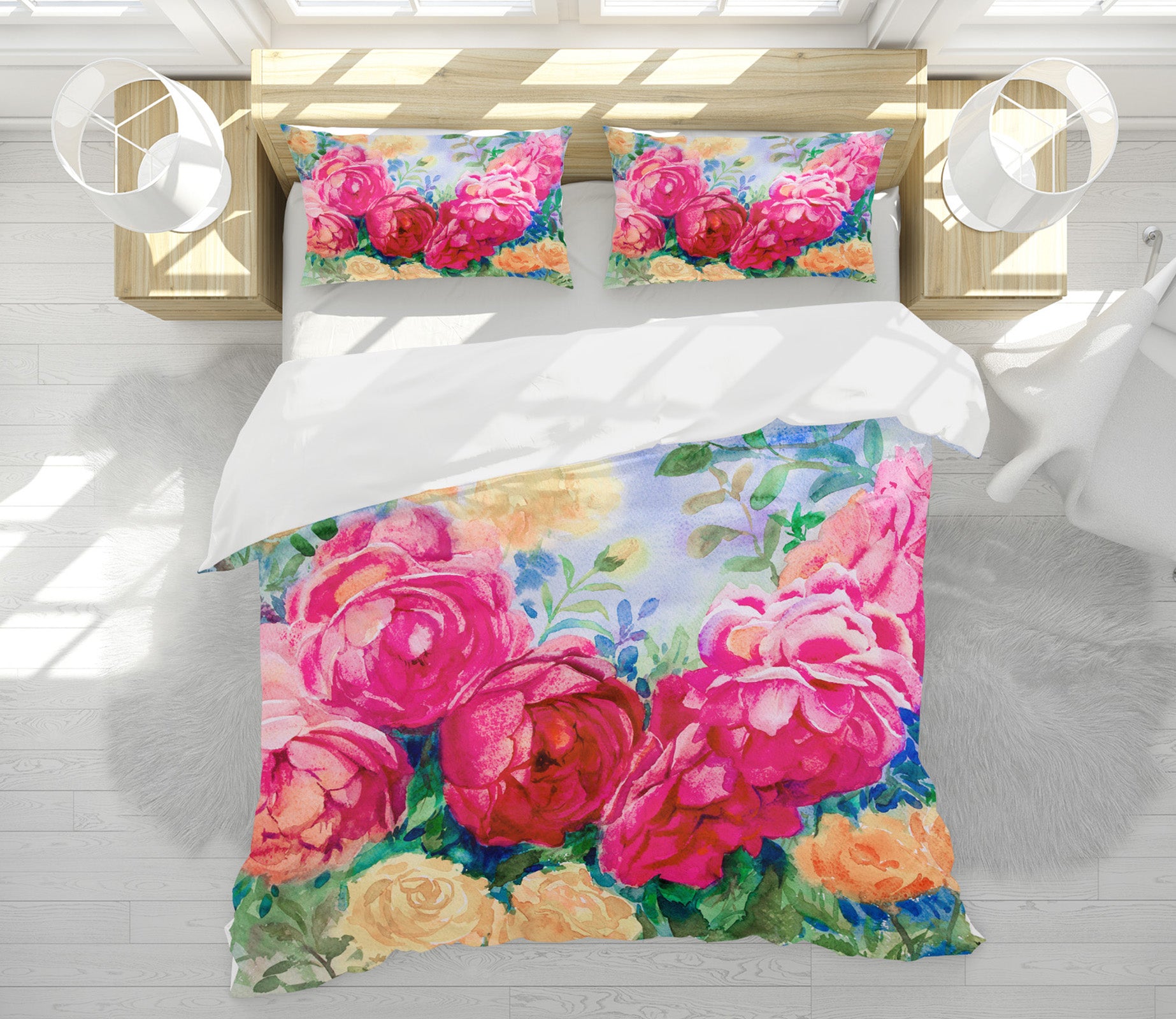 3D Flowers 60111 Bed Pillowcases Quilt