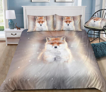 3D Fox 1064 Bed Pillowcases Quilt