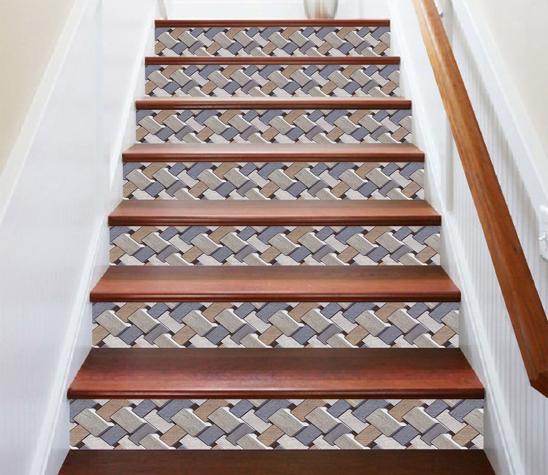 3D Cube Mosaic 257 Marble Tile Texture Stair Risers Wallpaper AJ Wallpaper 