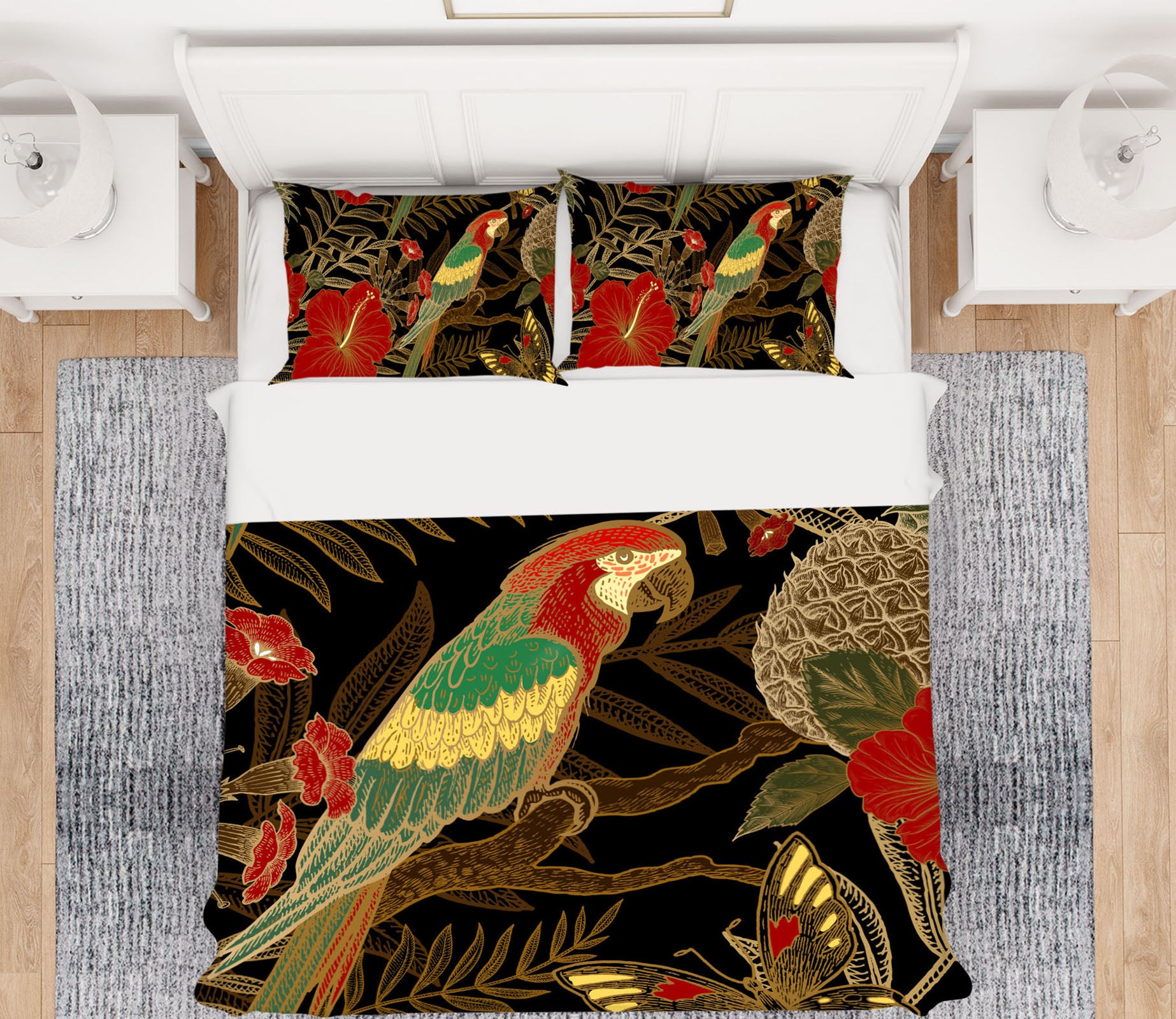 3D Parrot 60146 Bed Pillowcases Quilt