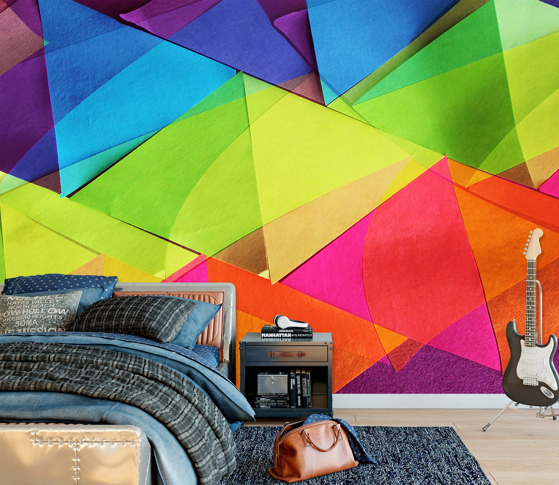 3D Colored Triangle 70120 Shandra Smith Wall Mural Wall Murals