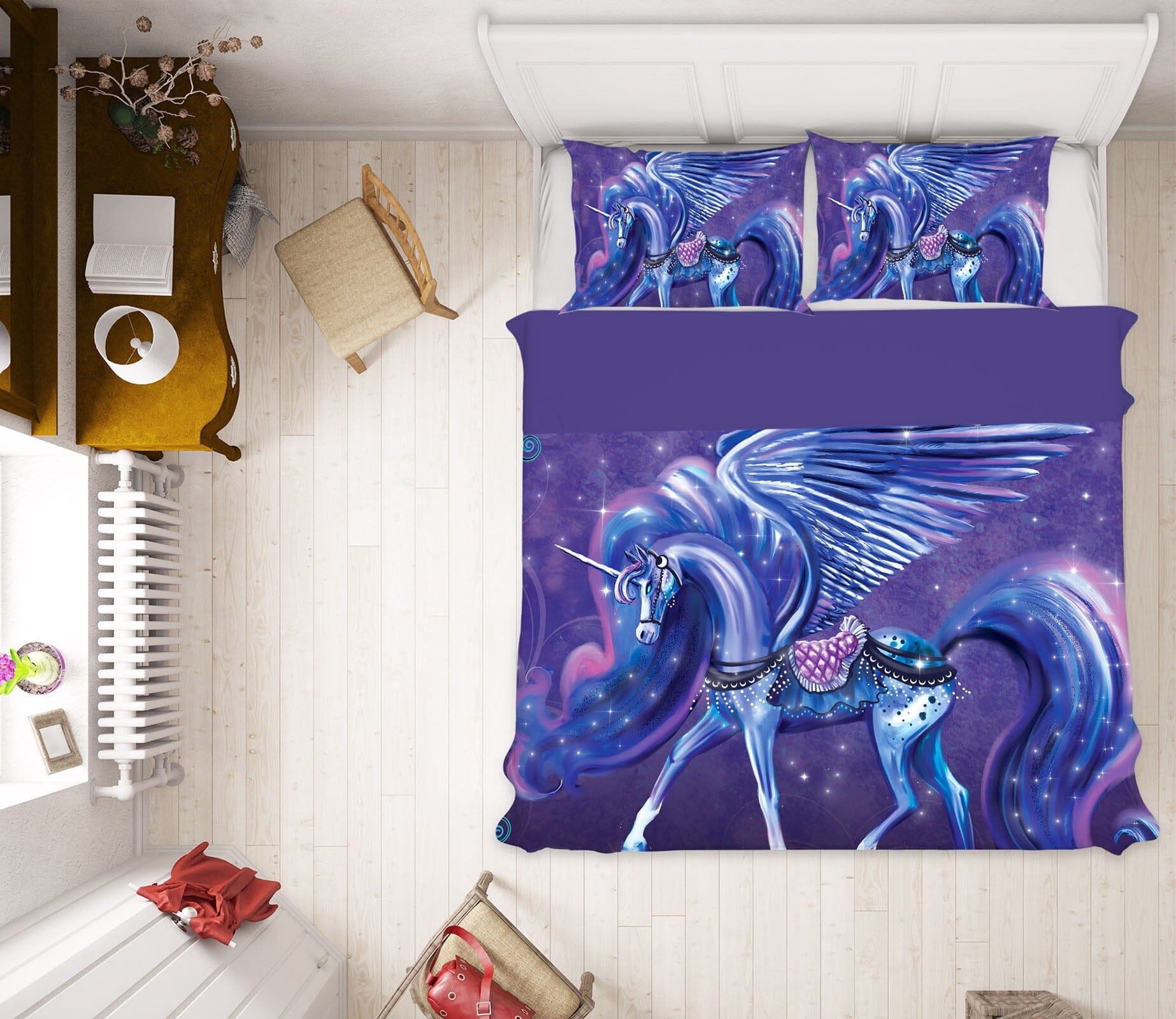 3D Purple Unicorn 120 Rose Catherine Khan Bedding Bed Pillowcases Quilt Quiet Covers AJ Creativity Home 
