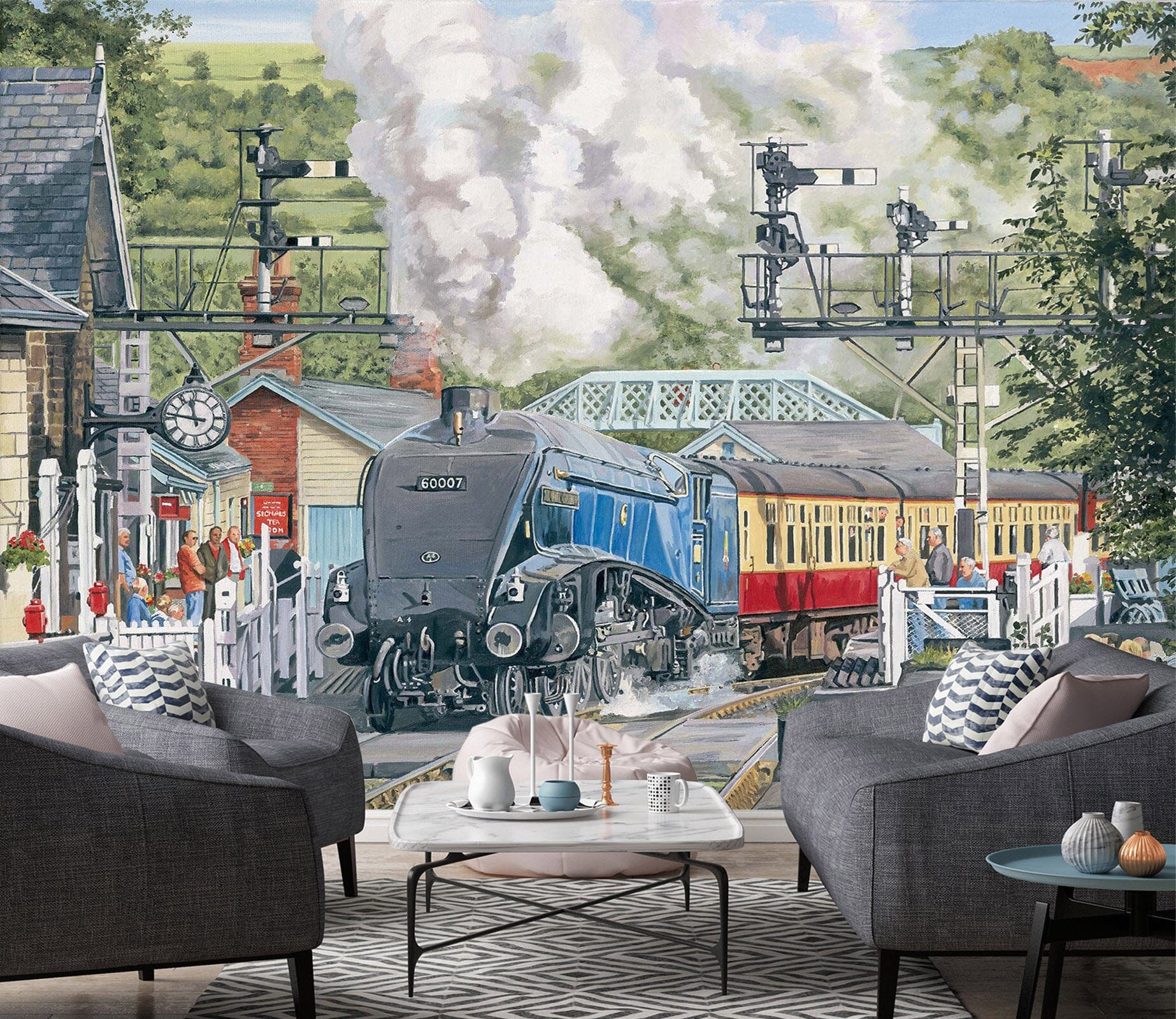3D Sir Nigel Gresley At Grosmont 1049 Trevor Mitchell Wall Mural Wall Murals Wallpaper AJ Wallpaper 2 