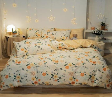 3D Yellow Flower 40308 Bed Pillowcases Quilt