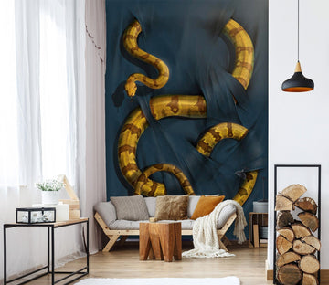3D Gold Python 1414 Wall Murals Exclusive Designer Vincent Wallpaper AJ Wallpaper 2 