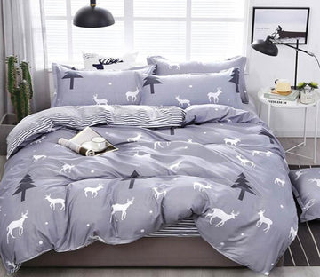 3D Deer Tree 7150 Bed Pillowcases Quilt