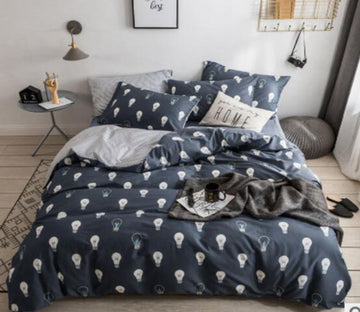 3D Black Background Light Bulb 15079 Bed Pillowcases Quilt