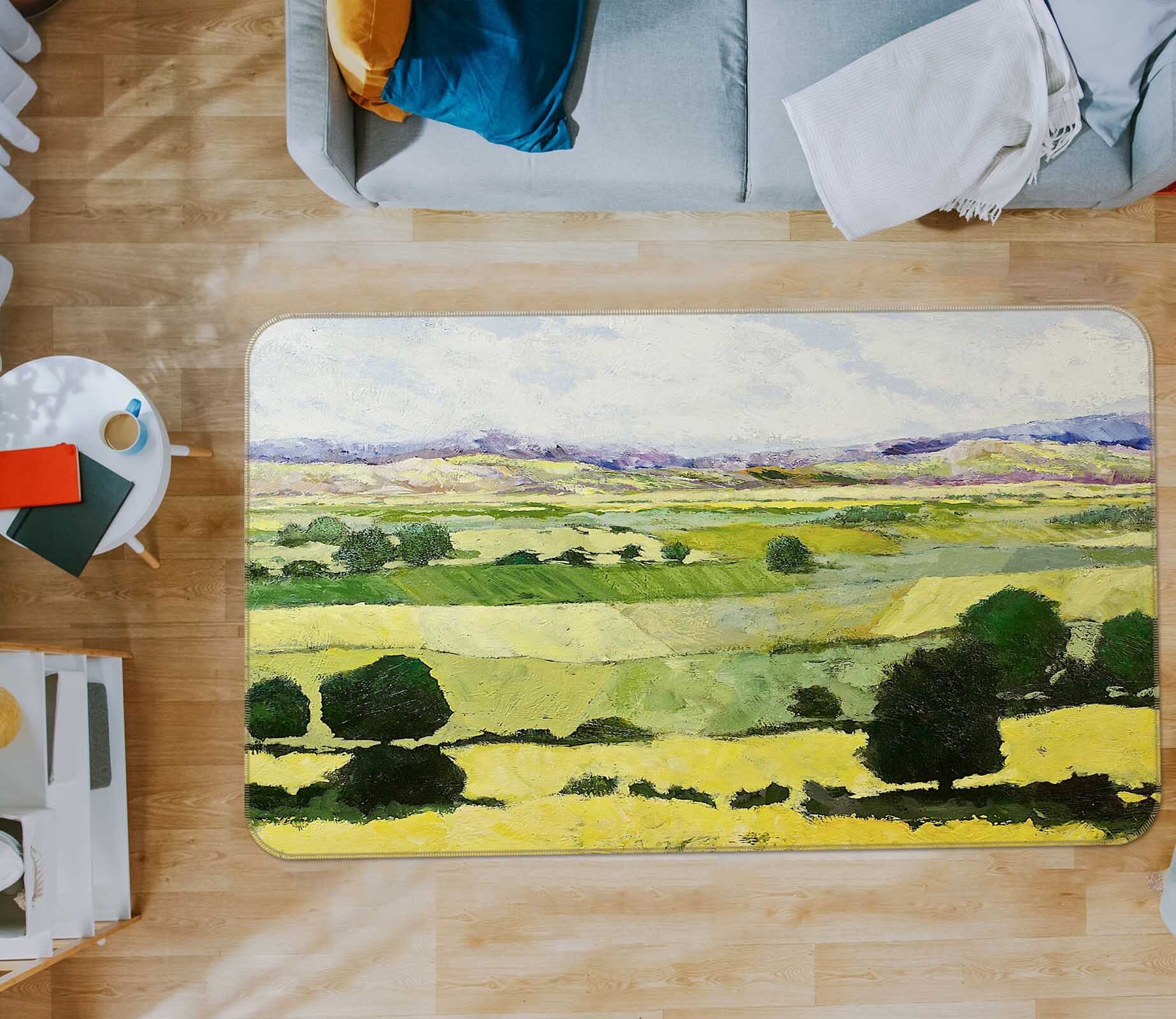 3D Napa Yellow 1008 Allan P. Friedlander Rug Non Slip Rug Mat Mat AJ Creativity Home 