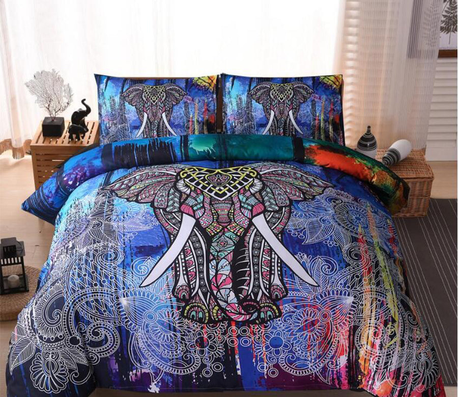 3D Elephant Totem Pattern 9959 Bed Pillowcases Quilt
