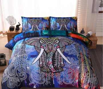 3D Elephant Totem Pattern 9959 Bed Pillowcases Quilt