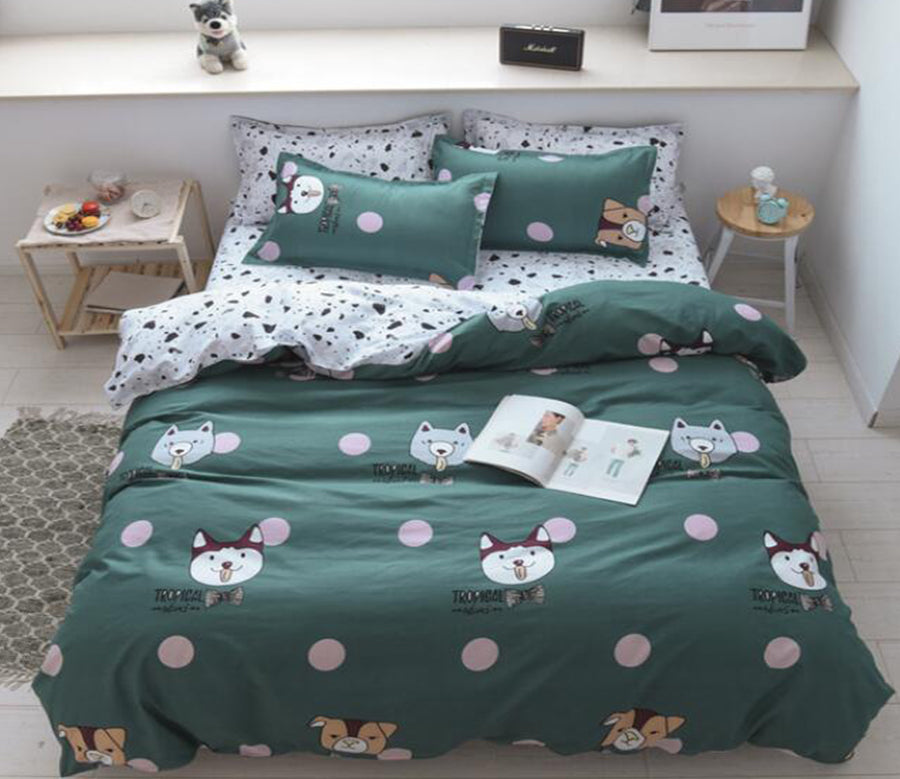 3D Wave Point Husky 2107 Bed Pillowcases Quilt