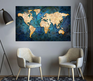 3D Golden Clouds 209 World Map Wall Sticker Wallpaper AJ Wallpaper 2 