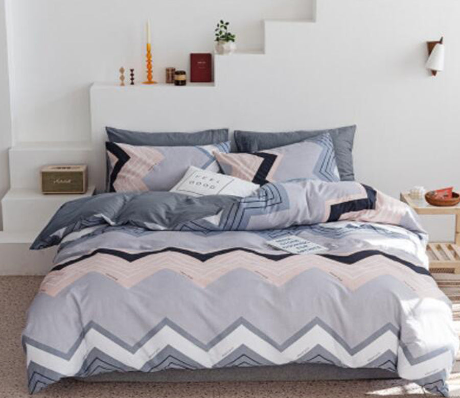 3D Gray Curve Wave 30081 Bed Pillowcases Quilt