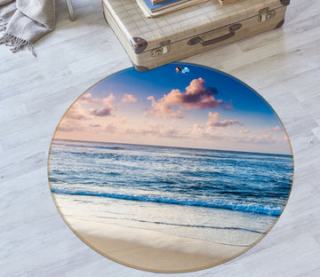 3D Seaside 75100 Round Non Slip Rug Mat