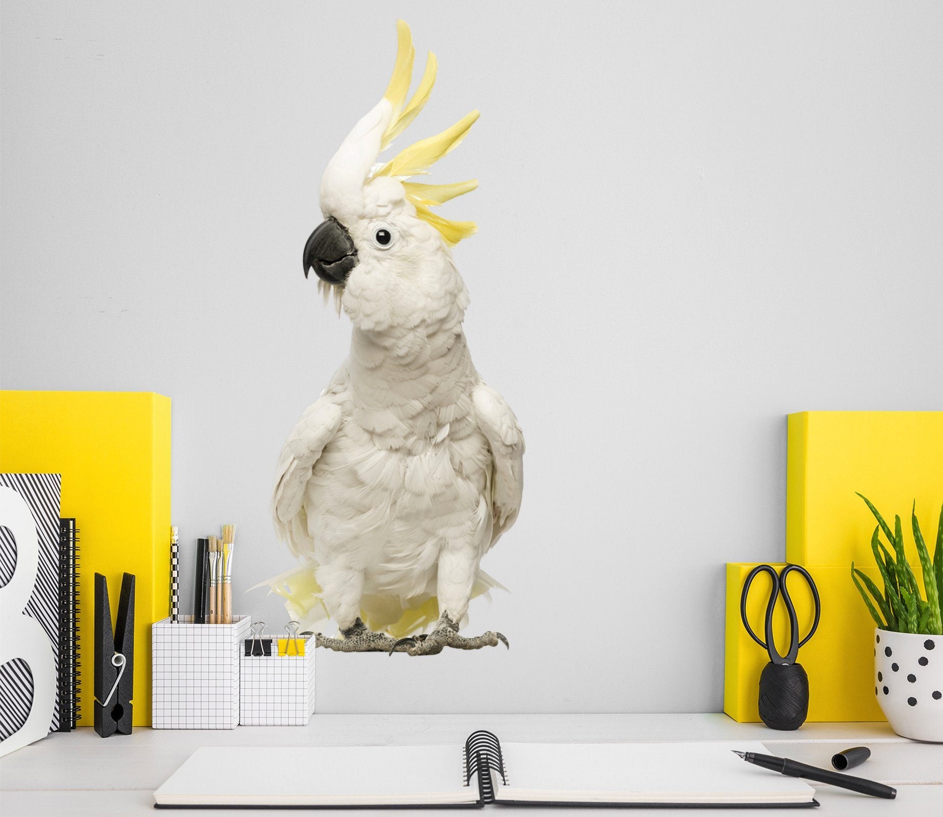 3D White Parrot 195 Animals Wall Stickers Wallpaper AJ Wallpaper 