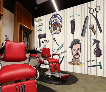3D Trend Boy 1419 Barber Shop Wall Murals Wallpaper AJ Wallpaper 2 