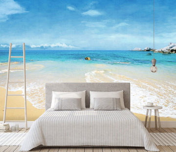 3D Watercolor Beach 067 Wall Murals Wallpaper AJ Wallpaper 2 
