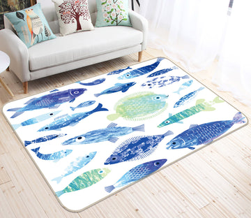 3D Fish Pattern 35059 Non Slip Rug Mat