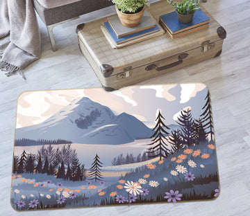 3D Mountain Tree 29204 Non Slip Rug Mat