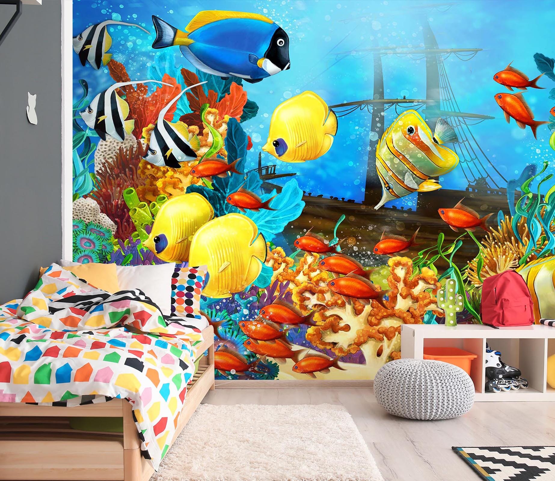 3D Cartoon Sea Bottom 054 Wall Murals Wallpaper AJ Wallpaper 2 