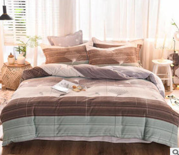 3D Brown Green Stitching 20090 Bed Pillowcases Quilt