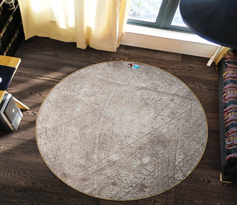 3D Gray 64183 Round Non Slip Rug Mat