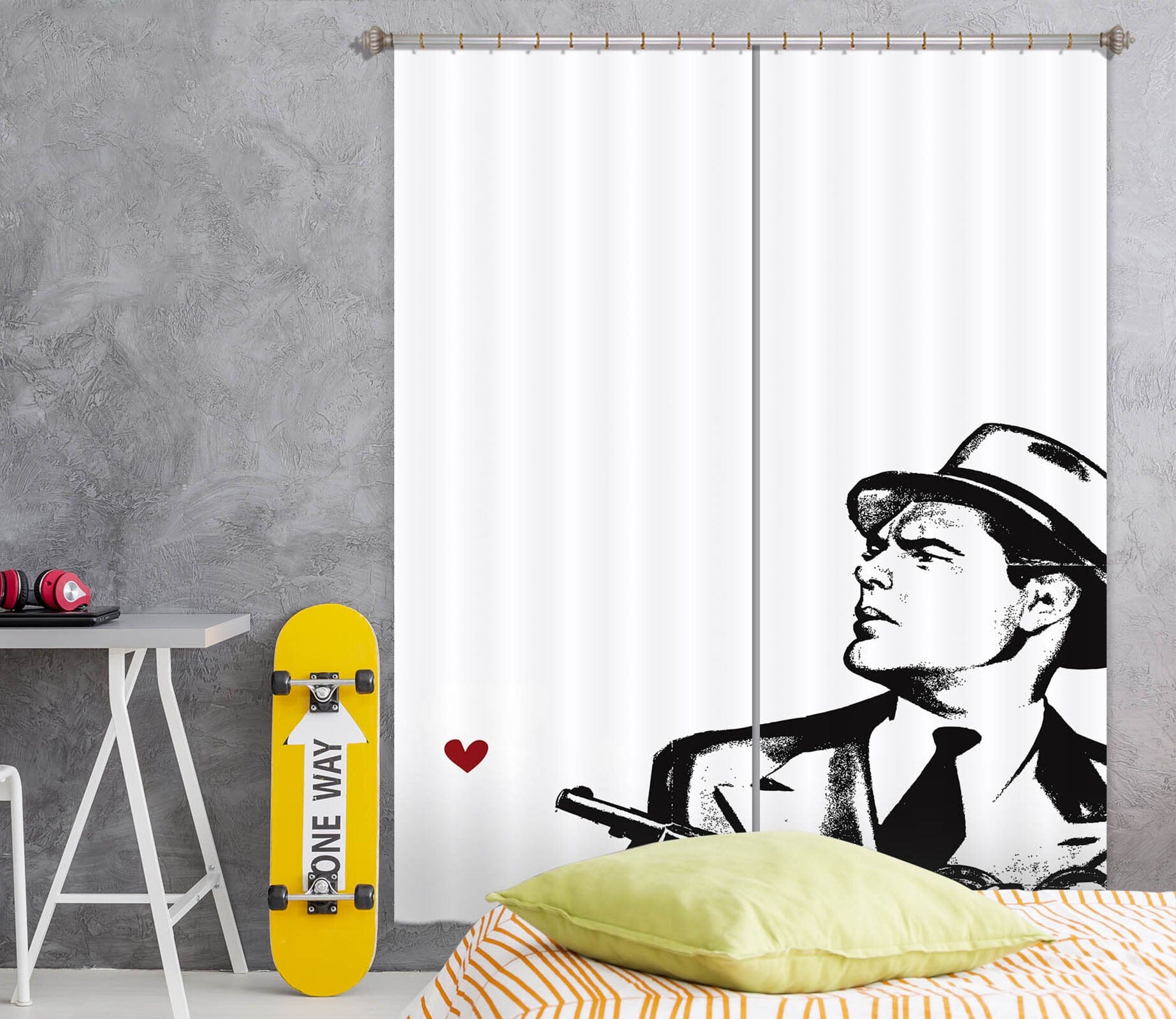 3D Man Heart 1036 Boris Draschoff Curtain Curtains Drapes Curtains AJ Creativity Home 