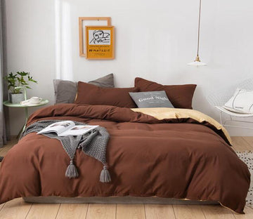 3D Dark Brown 2079 Bed Pillowcases Quilt
