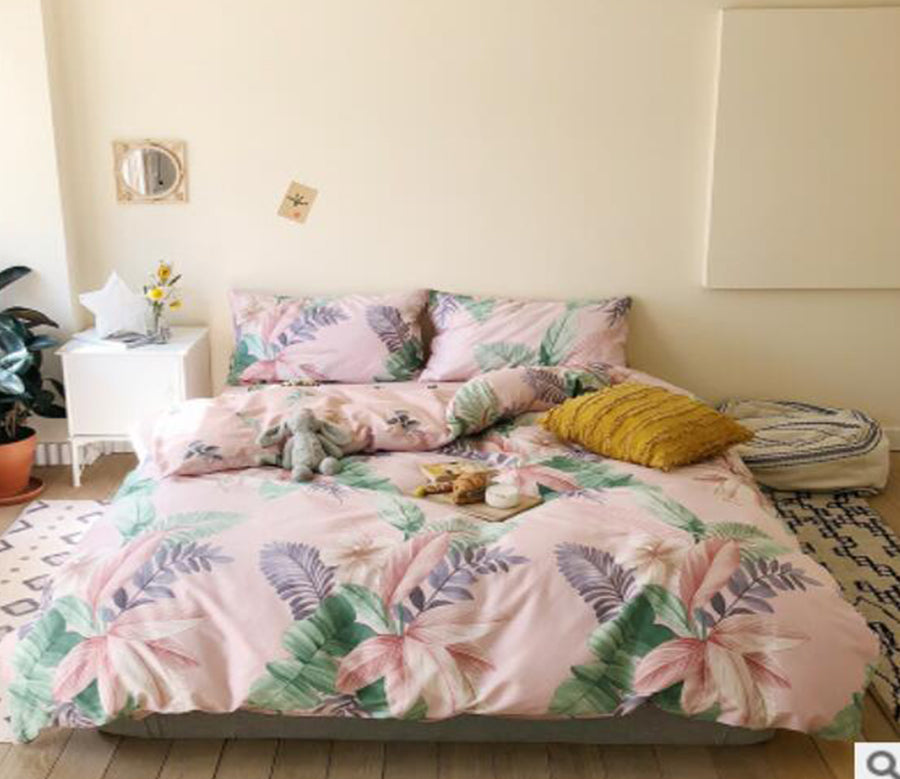 3D Pink Flowers 30063 Bed Pillowcases Quilt