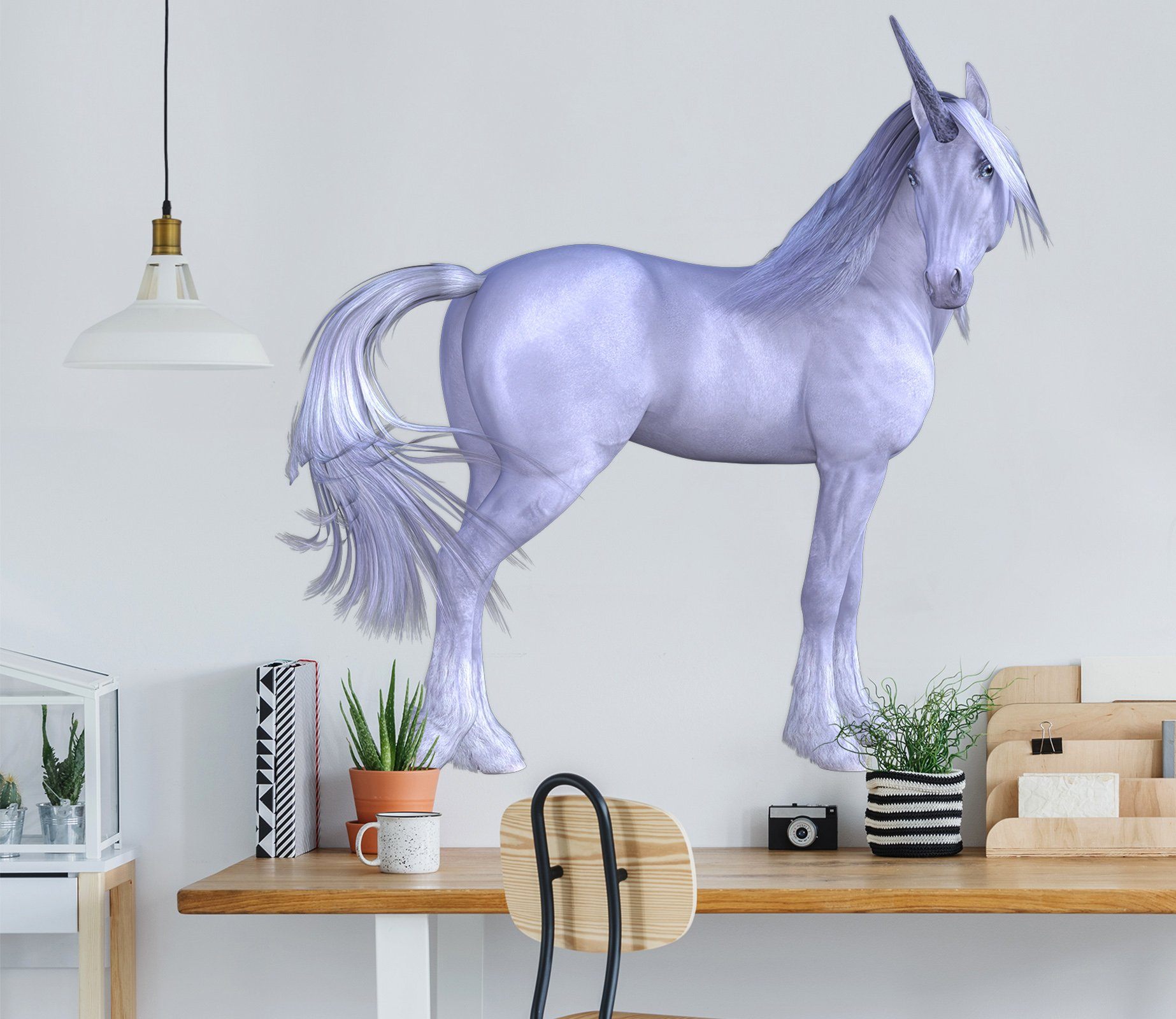 3D Unicorn Sideways 015 Animals Wall Stickers Wallpaper AJ Wallpaper 