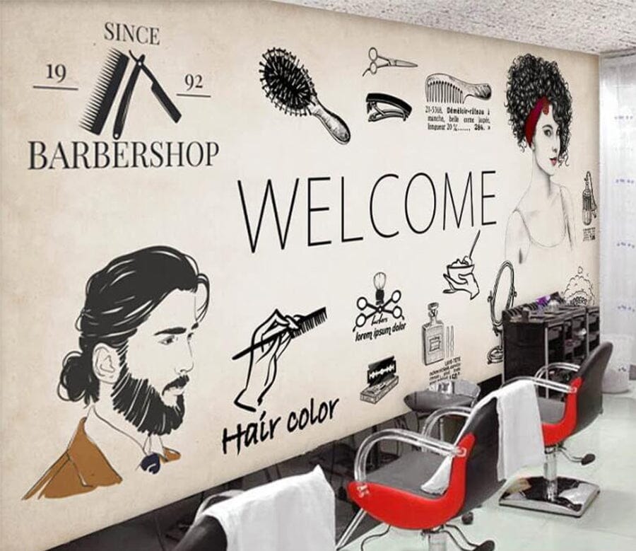 3D Fashion Barber Shop 1563 Wall Murals Wallpaper AJ Wallpaper 2 