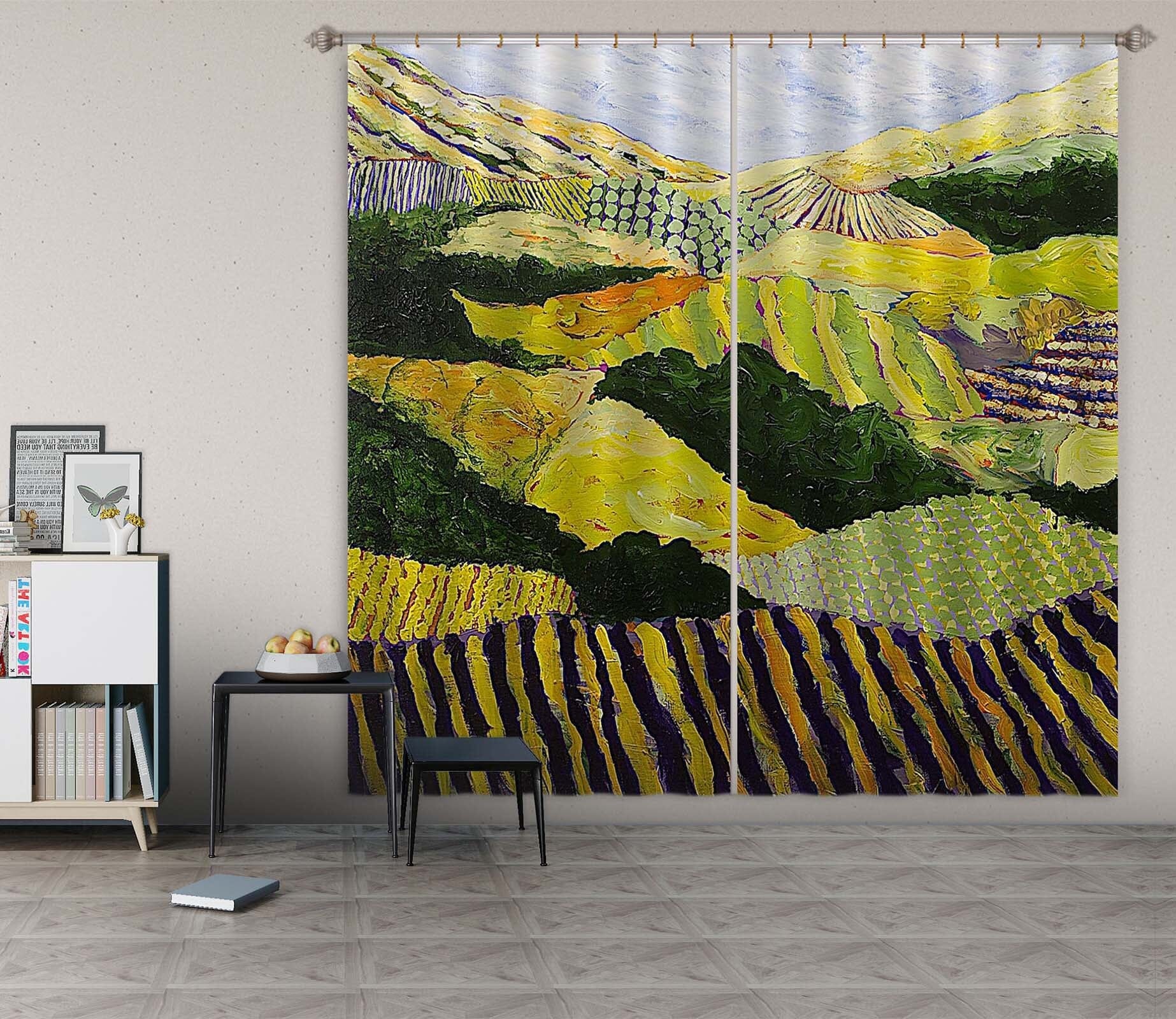 3D Colored Field 126 Allan P. Friedlander Curtain Curtains Drapes Curtains AJ Creativity Home 