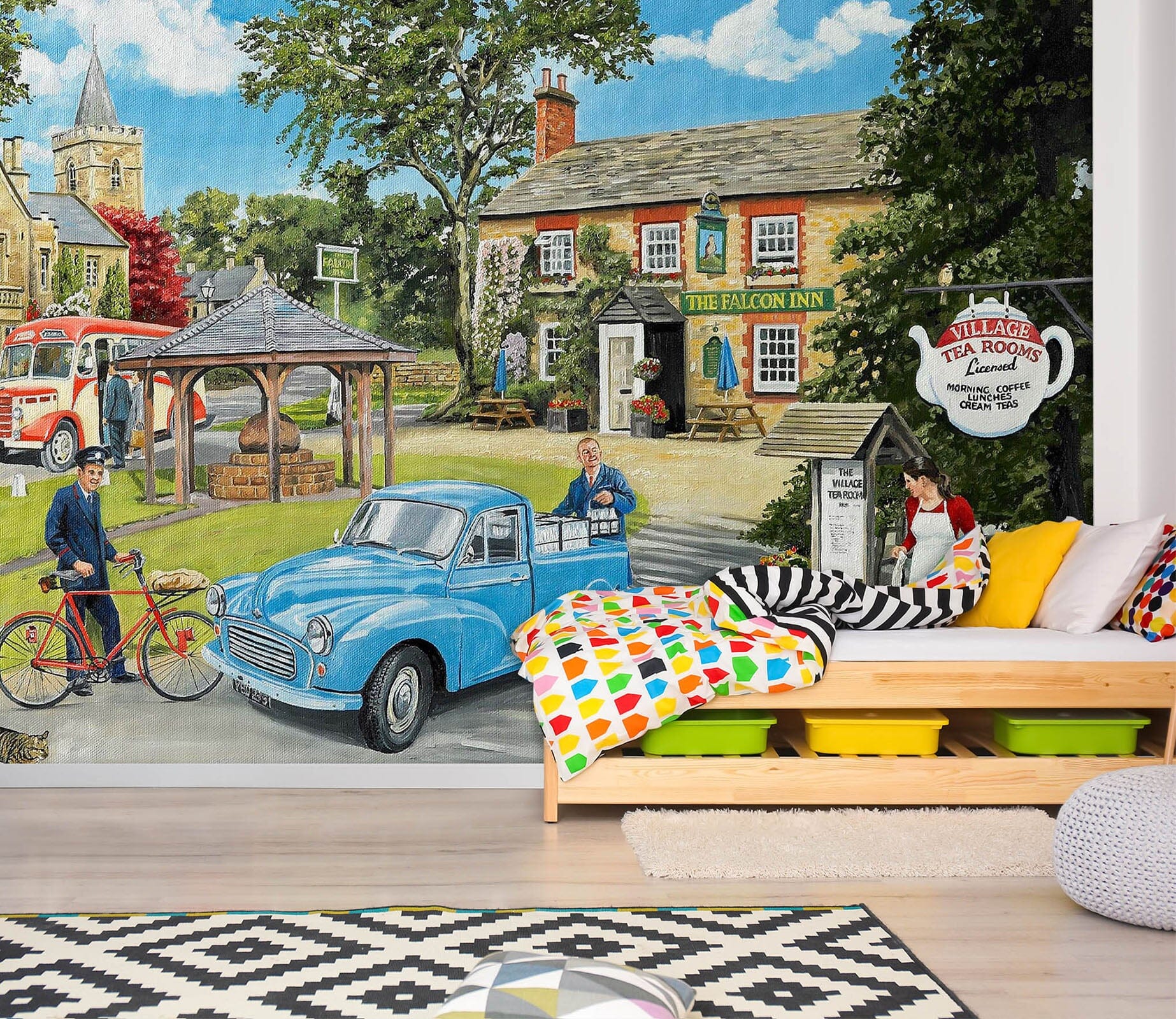3D The Village Tearooms 1075 Trevor Mitchell Wall Mural Wall Murals Wallpaper AJ Wallpaper 2 