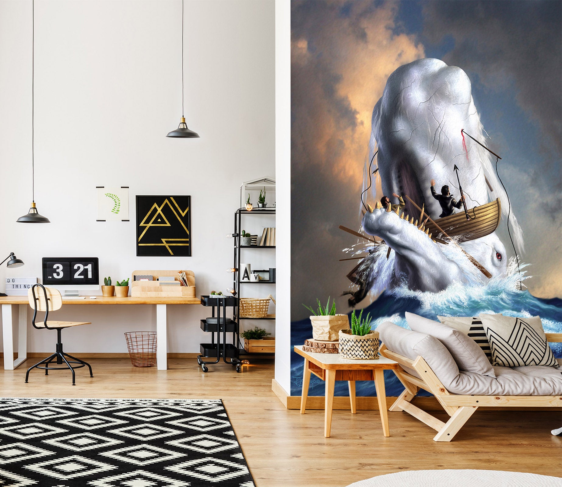 3D Sea Wave Boat 85041 Jerry LoFaro Wall Mural Wall Murals