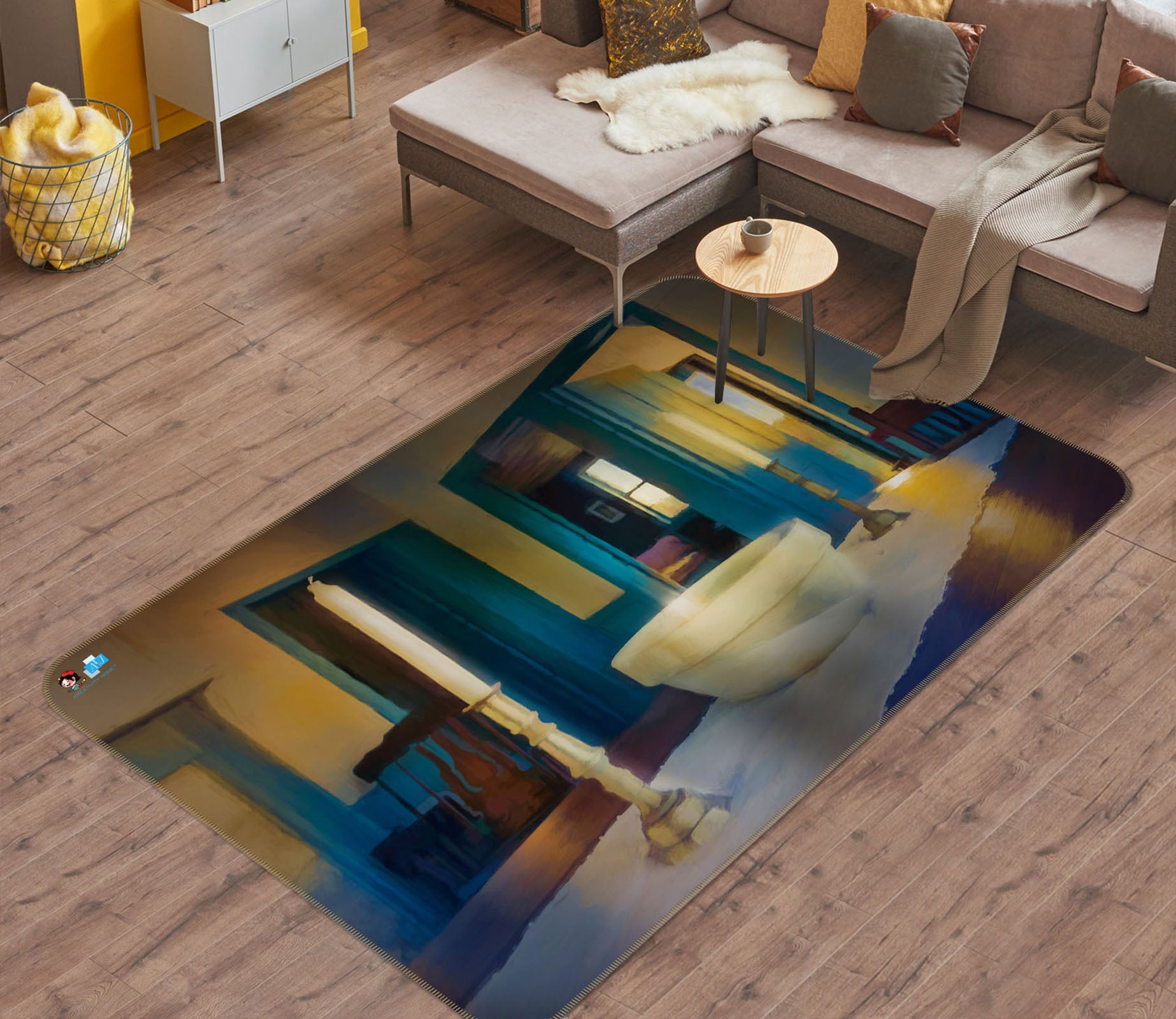 3D Room Candle 5120 Beth Sheridan Rug Non Slip Rug Mat