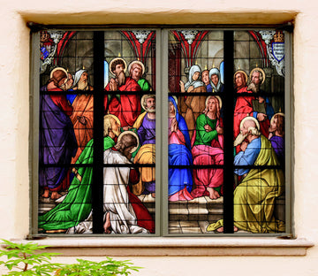 3D Believers Pray 050 Window Film Print Sticker Cling Stained Glass UV Block