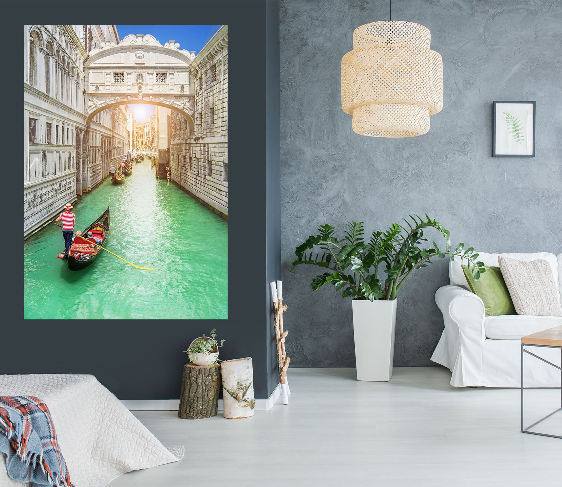 3D Boat Venice 1001 Wall Sticker