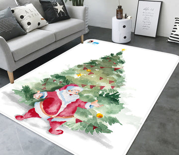 3D Santa Tree 65214 Christmas Non Slip Rug Mat Xmas