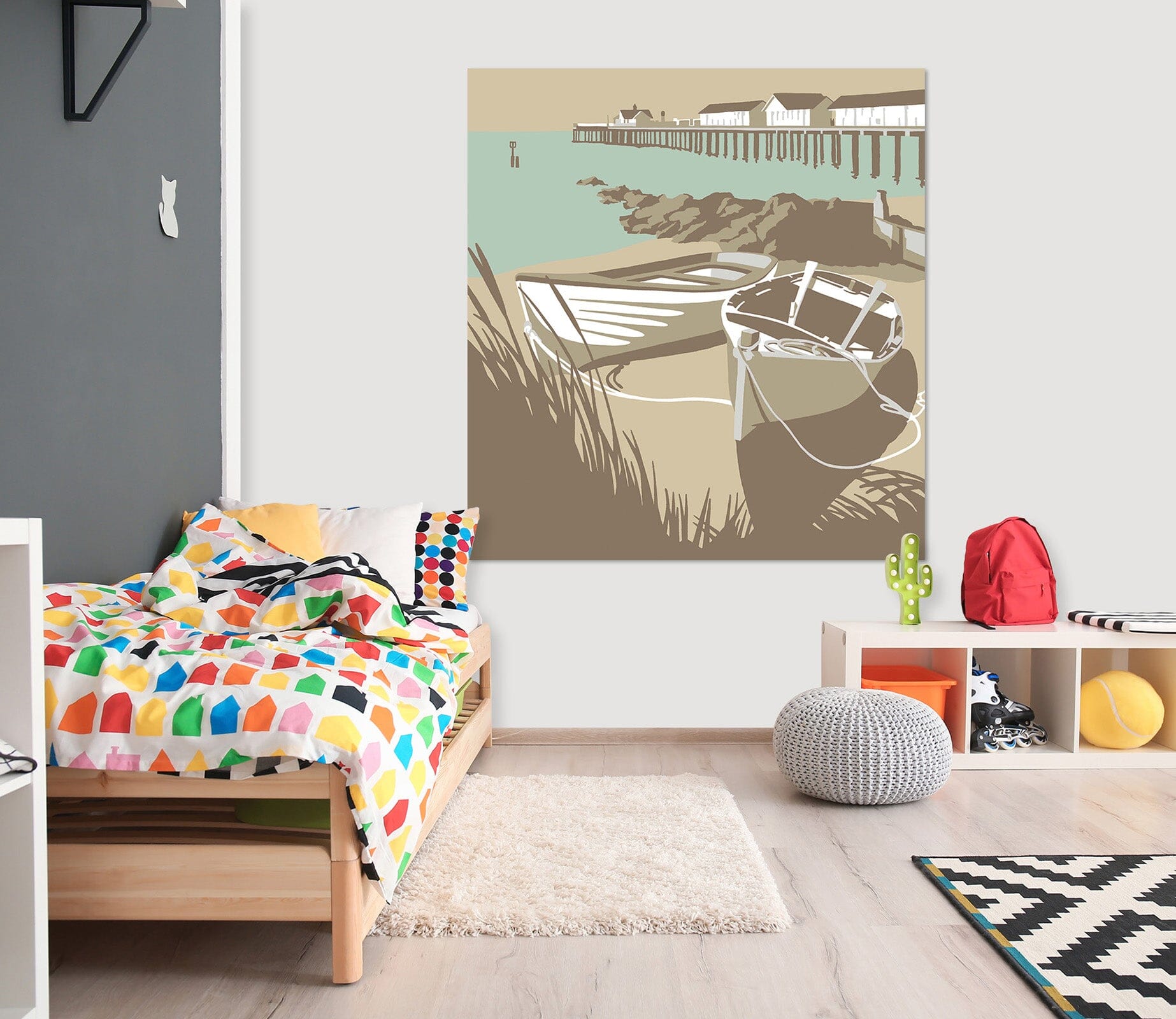 3D Southwold Boats Pier 060 Steve Read Wall Sticker Wallpaper AJ Wallpaper 2 