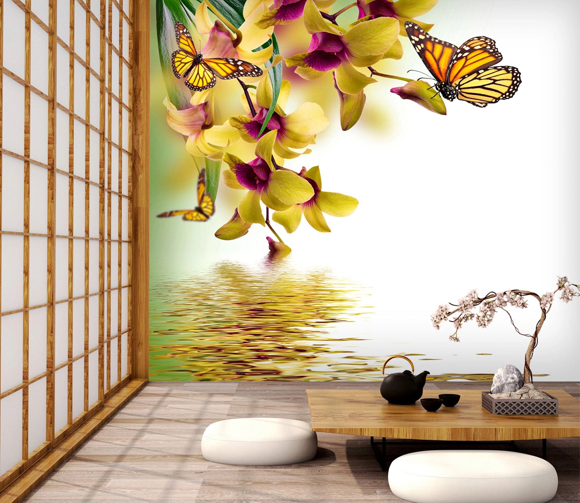 3D Yellow Butterfly 396 Wall Murals Wallpaper AJ Wallpaper 2 
