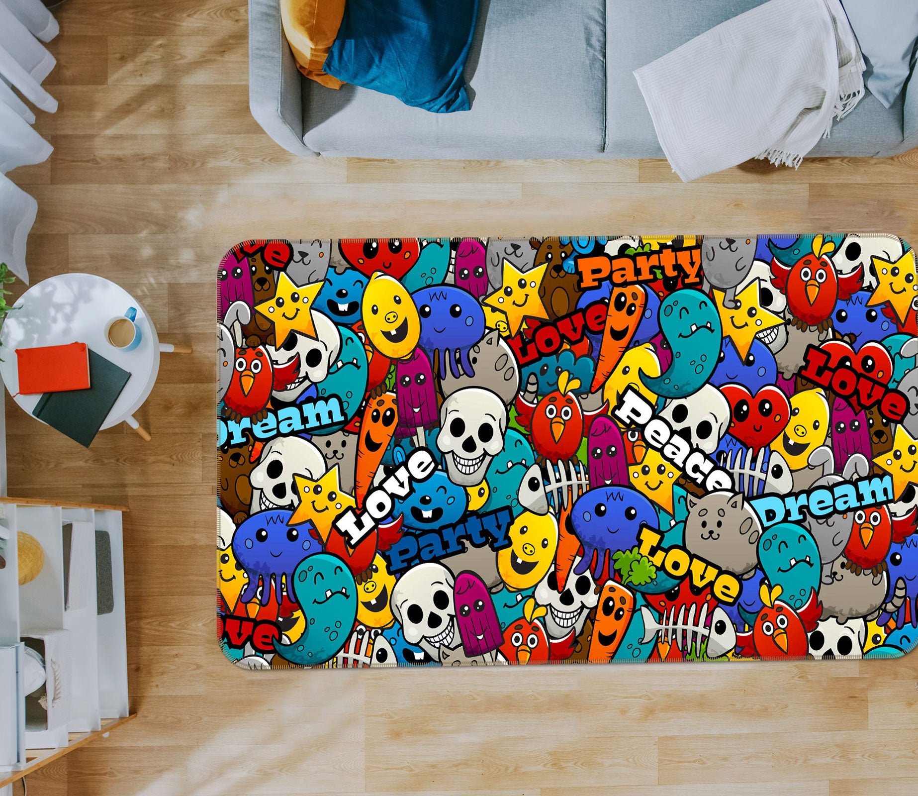 3D Color Pattern 26223 Non Slip Rug Mat