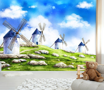 3D Hand Painted Windmill 012 Wall Murals Wallpaper AJ Wallpaper 2 